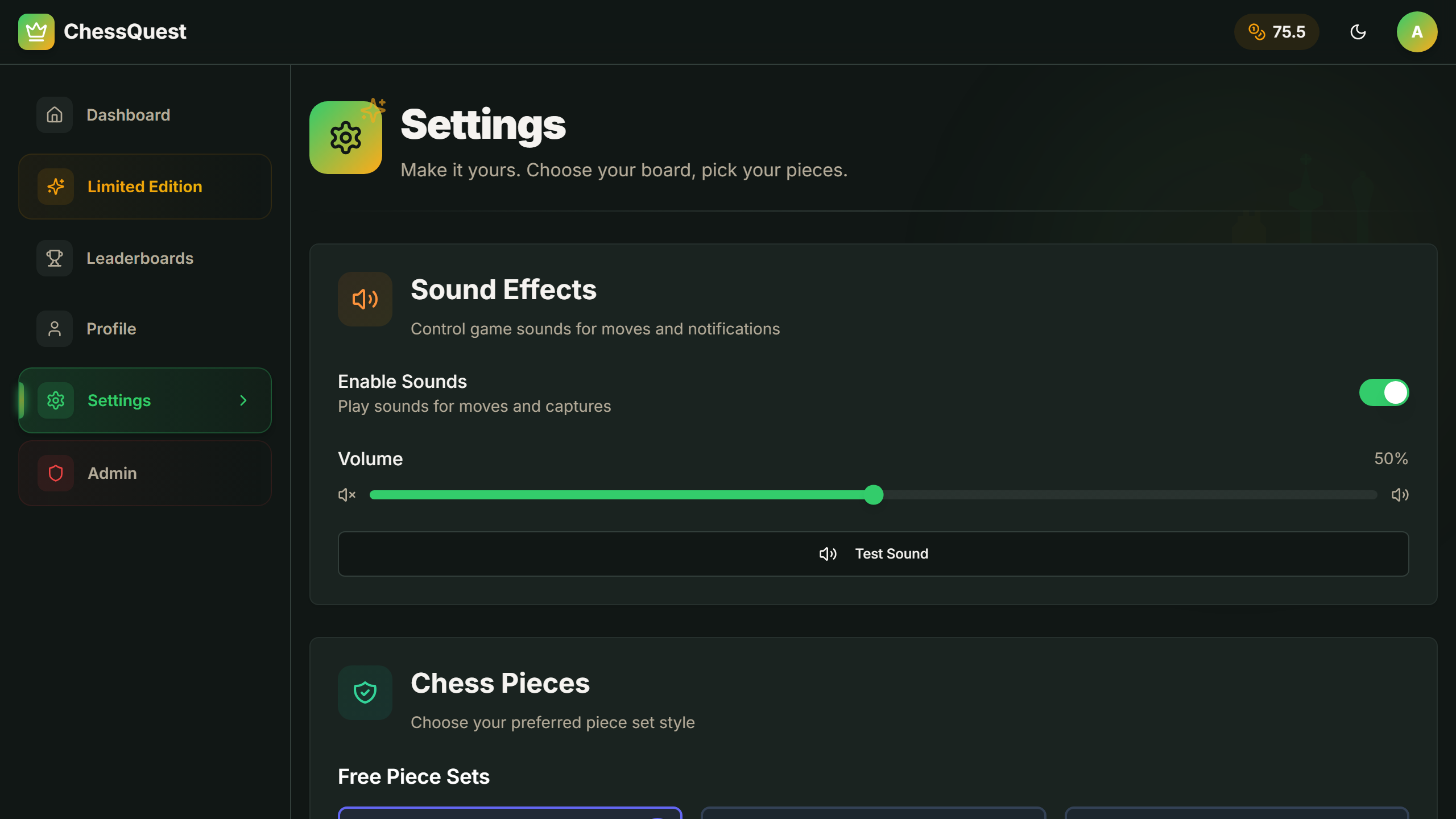 Customization options