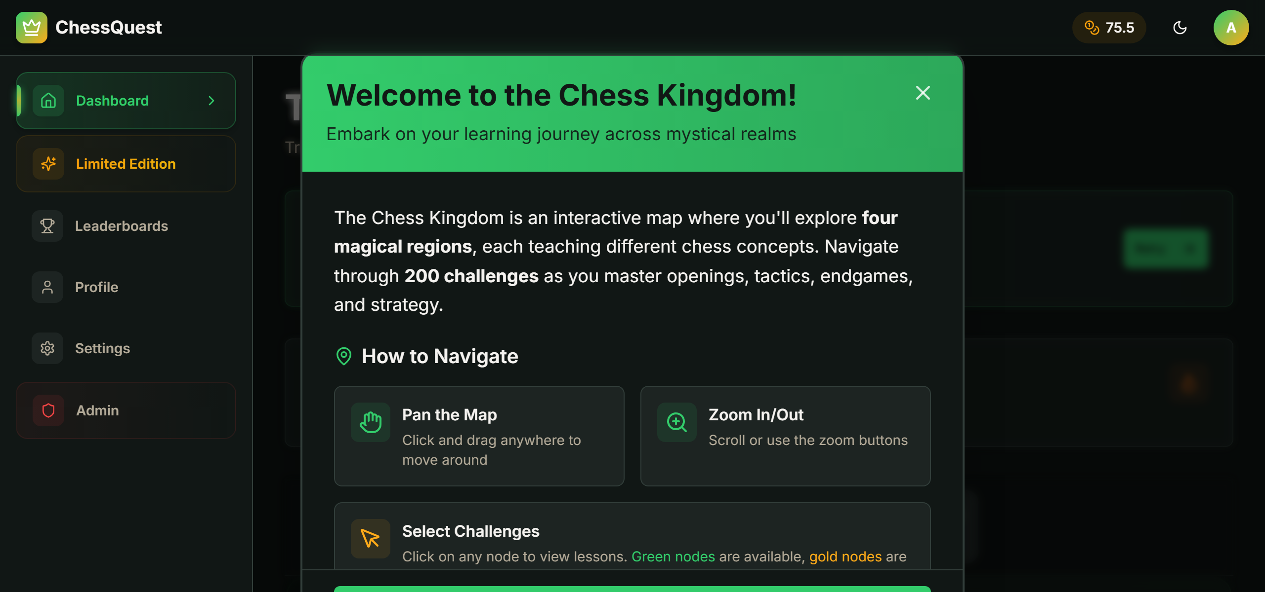 Progress tracking dashboard